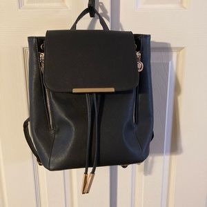 Wink Kangaroo Black Faux Leather Backpack